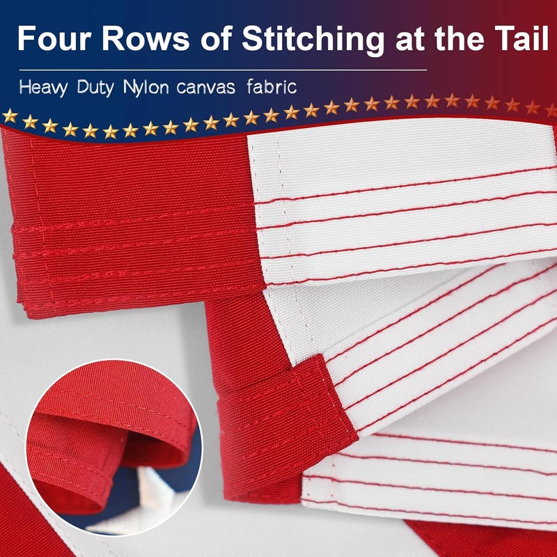 FITEAN 2.5x4 American Flag Outdoor Heavy Duty,2.5by 4American Flag,US Flag,2.5' x 4' America Flag,America Flags For Outside 2.5x4,Embroidered USA Flags 2.5x 4,Long Lasting Best High Wind all Weather US Flags - Image 3